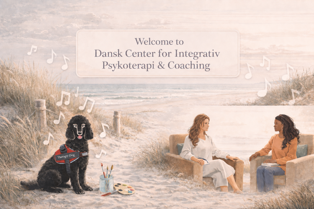 Welcome to the "Dansk Center for Integrativ Psykoterapi & Coaching" - a center for integrative psychotherapeutic approaches, including art therapy, music therapy, animal-assisted therapy, nature therapy, and psychotherapeutic counseling.